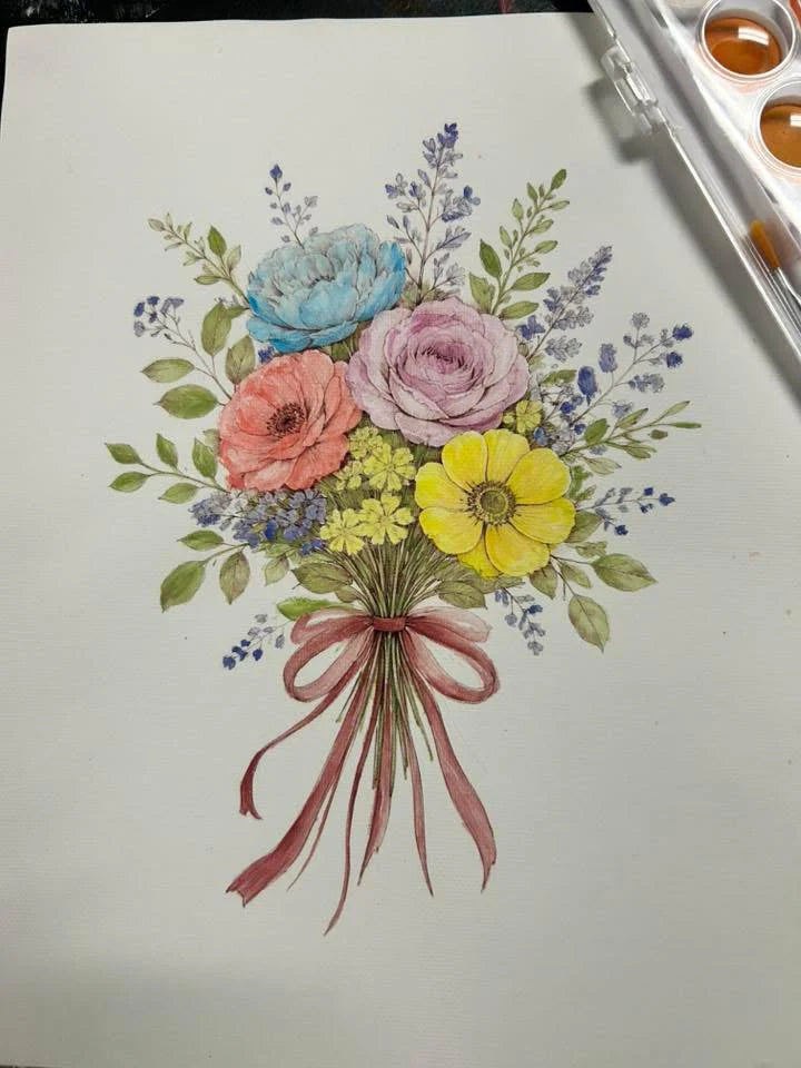 08/28/26 (FRI@10am) PUBLIC WORKSHOP - Watercolor Floral Bouquet Experience