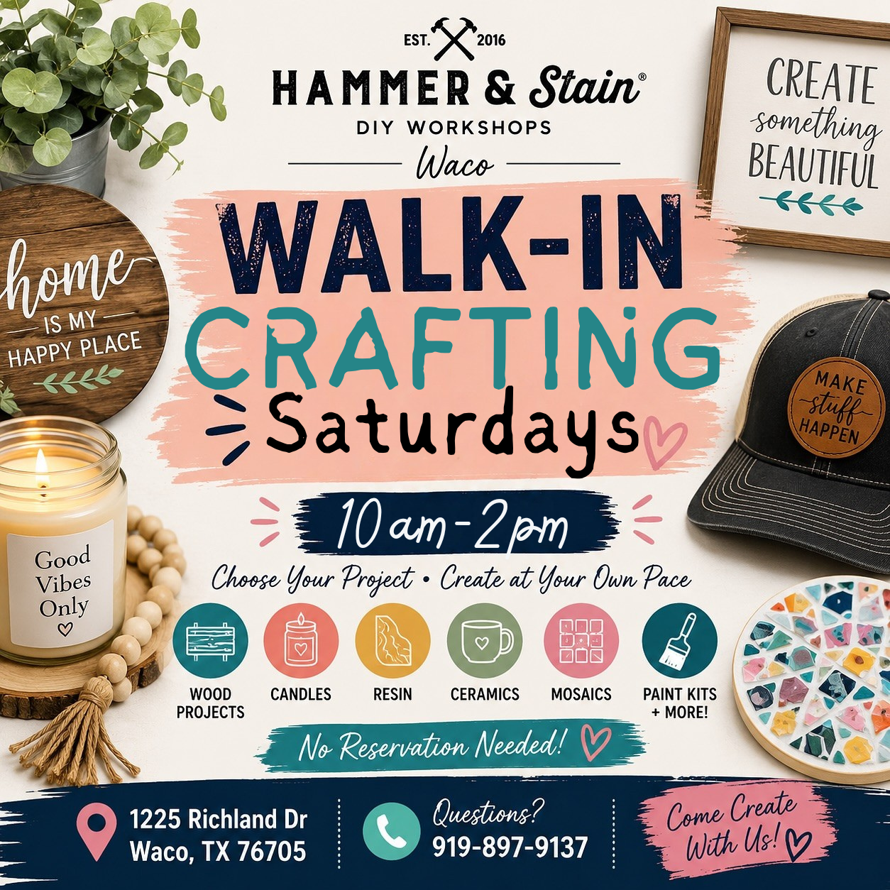 * Every Saturday in June - Walk-in Crafting 10am-2pm