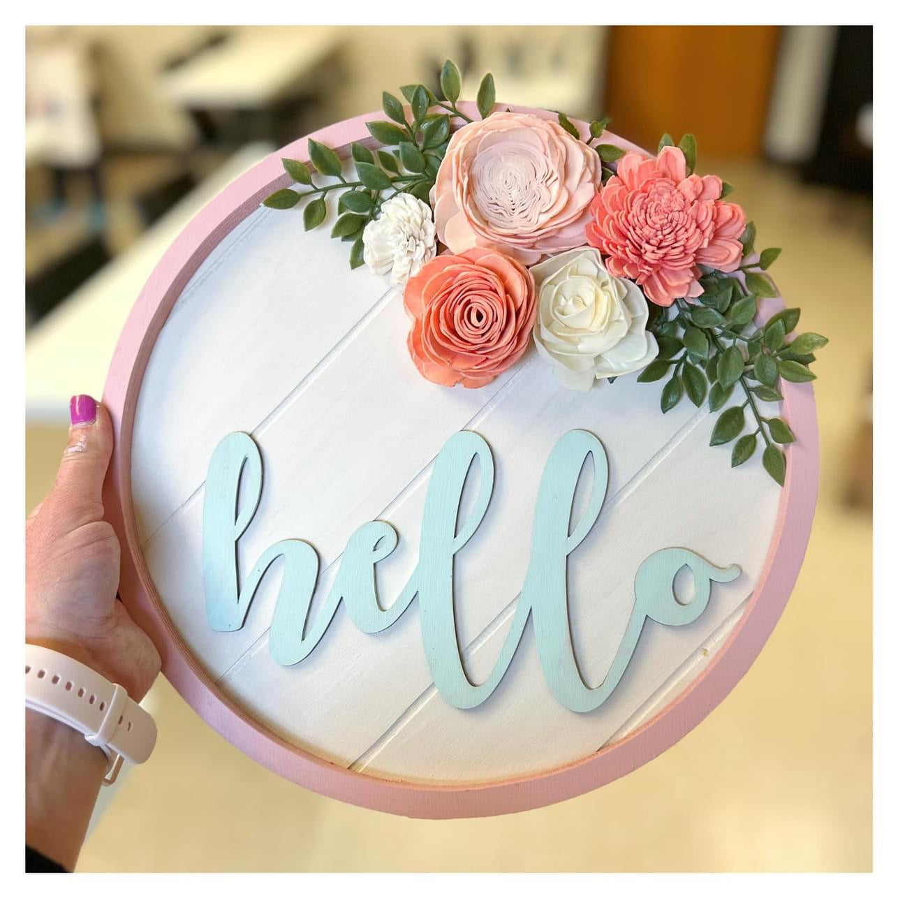 11/01/2025 @5pm-7pm Stacie’s a private Party - Hello Wood Floral Round or Round Tray