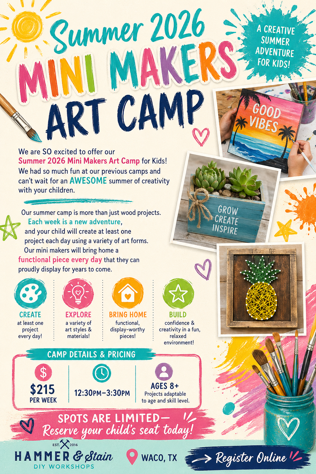 * SUMMER 2026 Mini Makers Camp Weeks 1-7