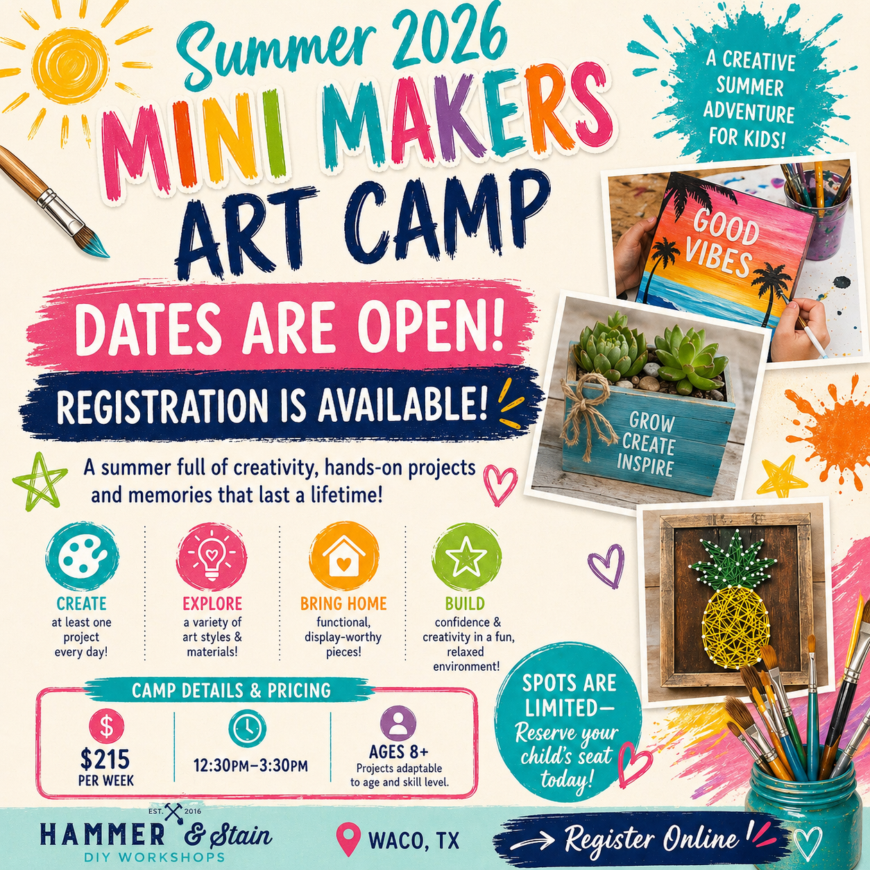 * SUMMER 2026 Mini Makers Camp Weeks 1-7