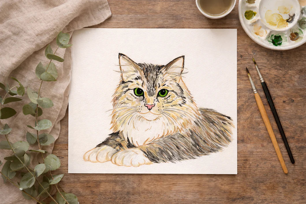 07/25/26 (SAT@12pm) Watercolor Pet Portraits Experience *100% CUSTOM*