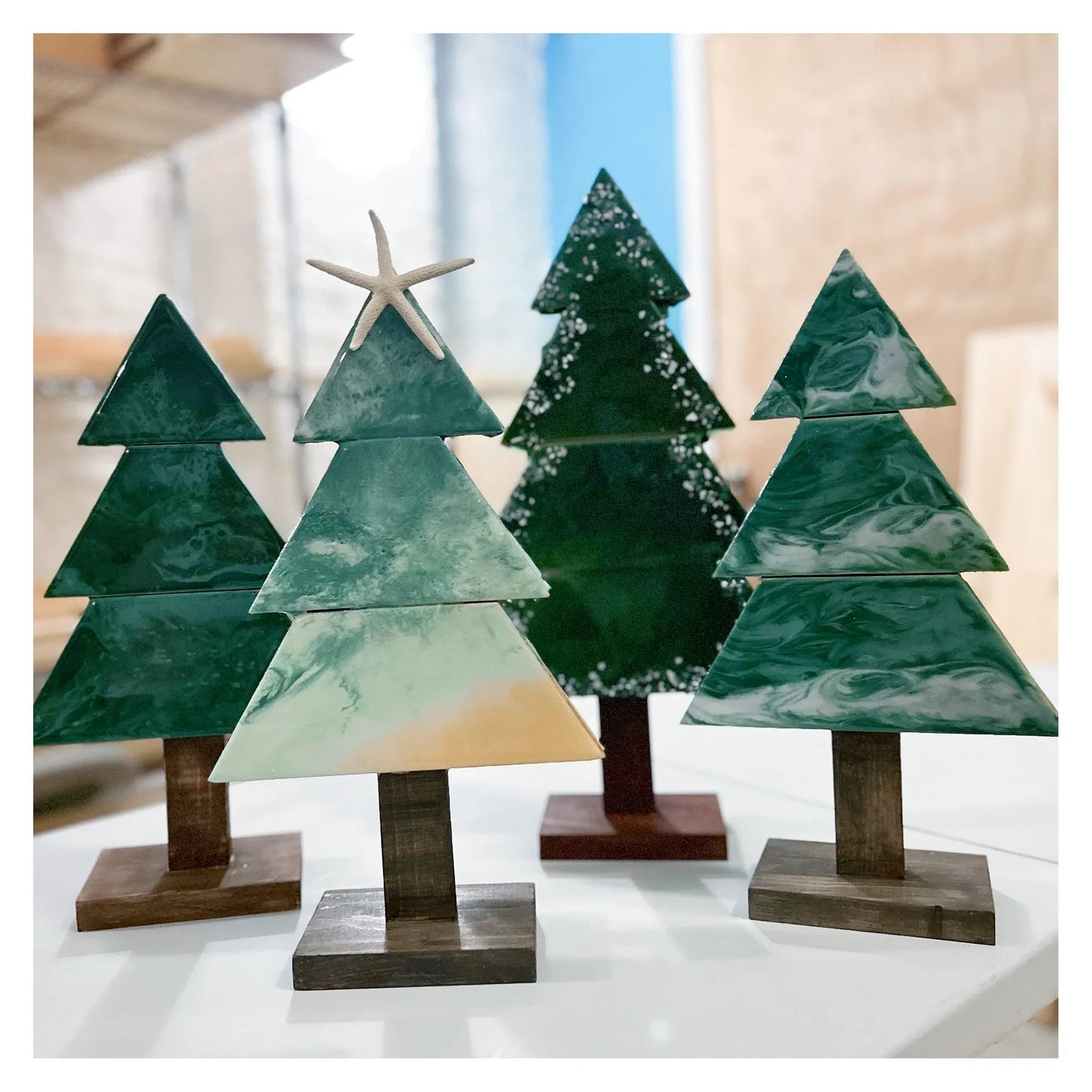 07/23/26 (THURS@10am) - Christmas in July -  Resin Tree Workshop (Morning)